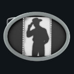 Cowboy Oval Belt Buckle<br><div class="desc">A picture of a cowboy in shadow.</div>