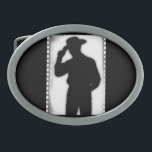 Cowboy Oval Belt Buckle<br><div class="desc">A picture of a cowboy in shadow.</div>