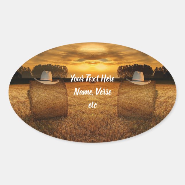 Cowboy Oval Sticker (Front)