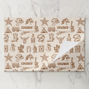 Cowboy Paper Placemats, Western Rodeo Party Mats