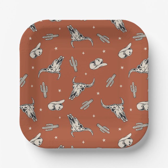 Cowboy Paper Plates | Western Party Plates (Front)