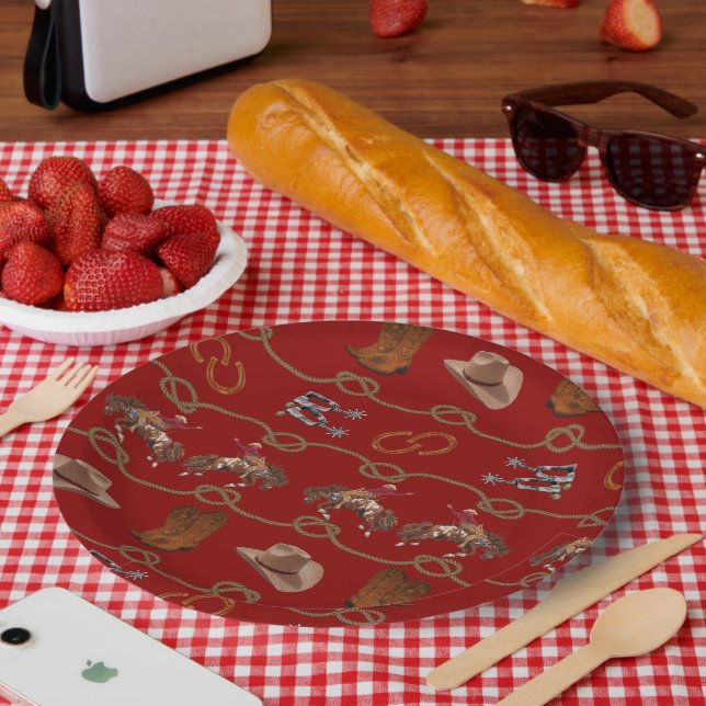 Cowboy Party Essentials  Paper Plates (Picnic)