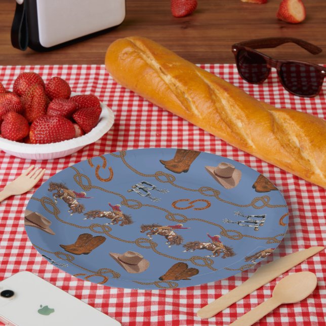 Cowboy Party Essentials  Paper Plates (Picnic)