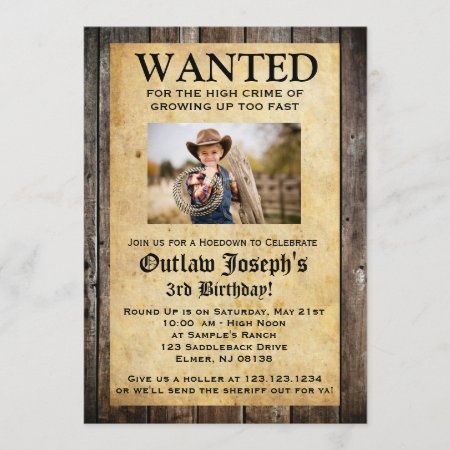 Cowboy Party Invitation | Wanted Invitation