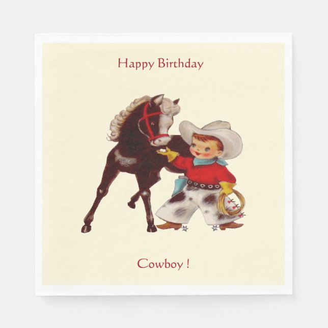 Cowboy Party Paper Napkins (Front)