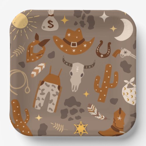 Cowboy Party Plates  Western Paper Plates