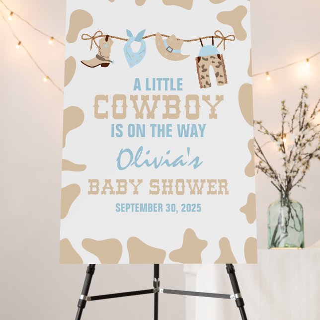 Cowboy Pastel baby shower Welcome Foam Board (In Situ (Stand))