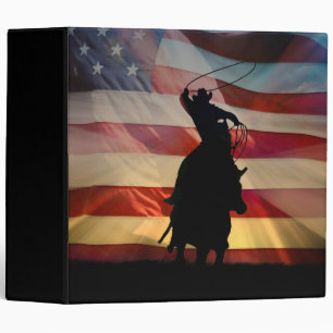 Cowboy Patriotic Country Western Rodeo 3 Ring Binder