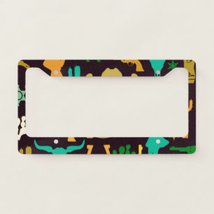 Cowboy Pattern License Plate Frame