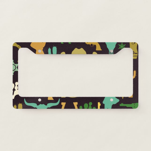 Cowboy Pattern License Plate Frame (Front)
