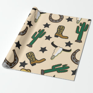 Cowboy Pattern Wrapping Paper