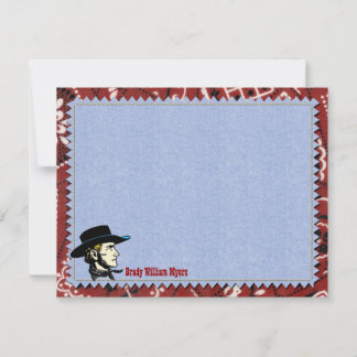 Cowboy Personalized Flat Note Cards