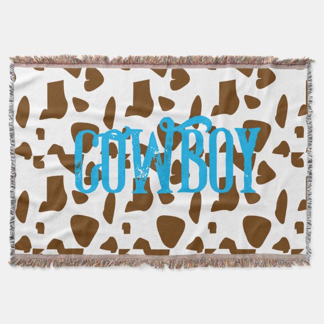 Cowboy personalized  throw blanket (Front)