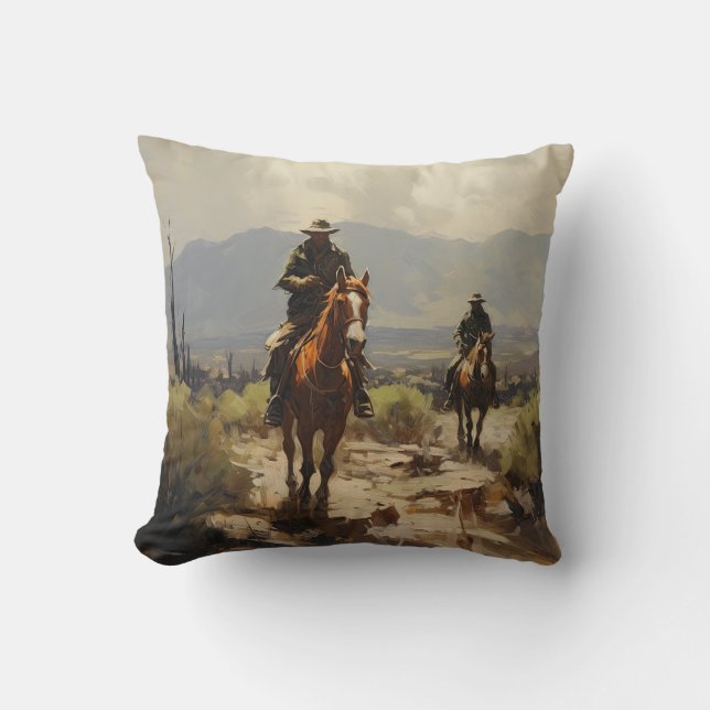 Cowboy pillows, Western pillows, Wild West Dekokis Throw Pillow (Front)