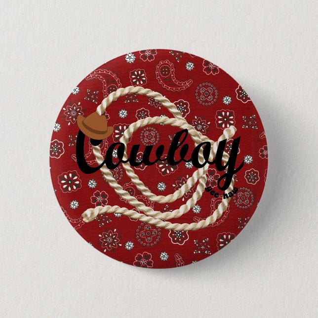 Cowboy Pinback Button (Front)