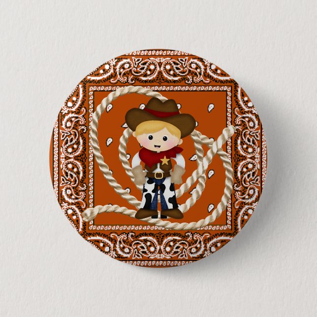 Cowboy Pinback Button (Front)