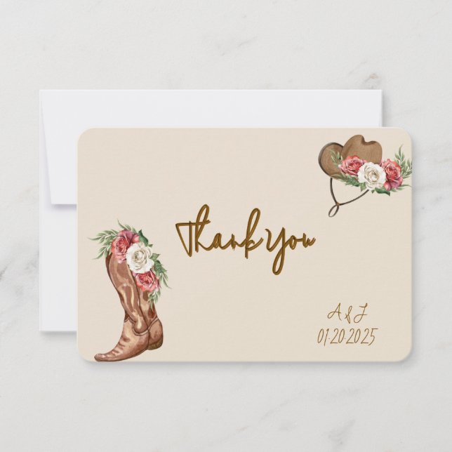 COWBOY PINK FLORAL BRIDAL SHOWER INVITATION (Front)