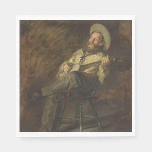 Cowboy Playing the Banjo and Singing Country Music Napkins