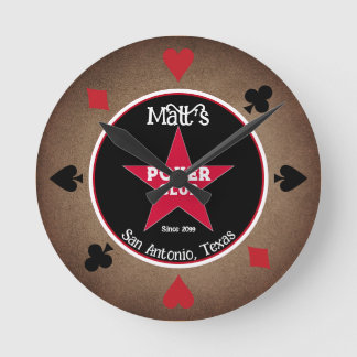 Cowboy Poker Club Wall Clock
