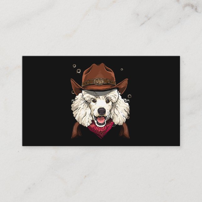 Cowboy Poodle Western Rodeo Cowboy Hat and Bandana Business Card (Front)