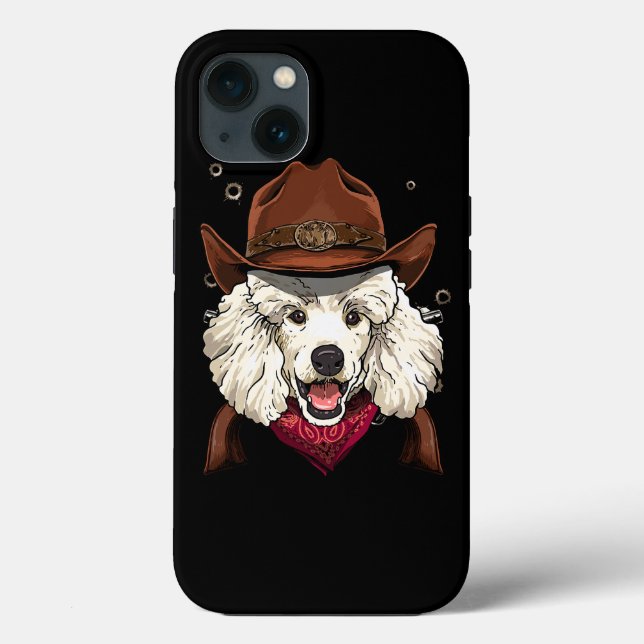 Cowboy Poodle Western Rodeo Cowboy Hat and Bandana Case-Mate iPhone Case (Back)