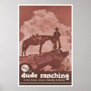 Cowboy Poster Ranch Art Western Home Print