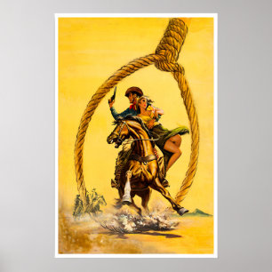 Cowboy Poster Western Outlaw Art Gun Fighter Print