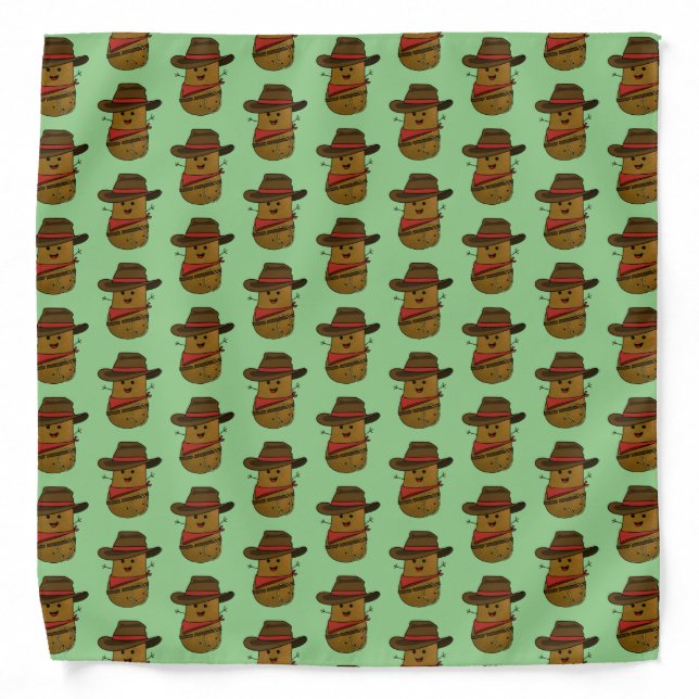 Cowboy Potato Pattern Bandana (Front)