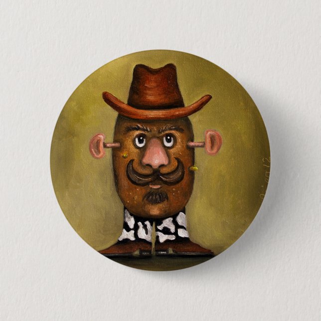 Cowboy Potato Pinback Button (Front)