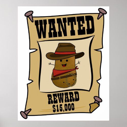Cowboy Potato Wanted Poster