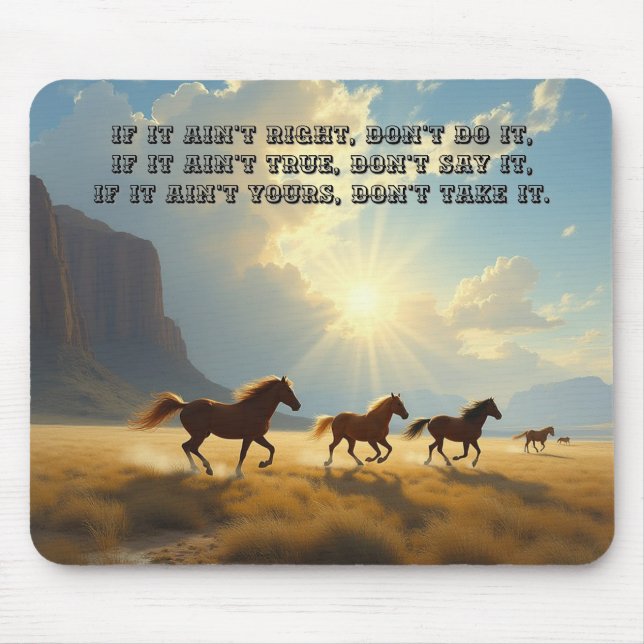 Cowboy Proverb Mouse Pad (Front)