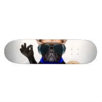 cowboy pug - dog cowboy skateboard deck