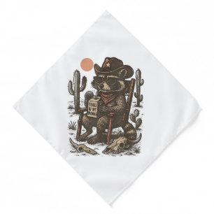 Cowboy Raccoon Funny Western  Bandana