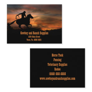 Cowboy Ranch Horse Tack Fencing Business Card