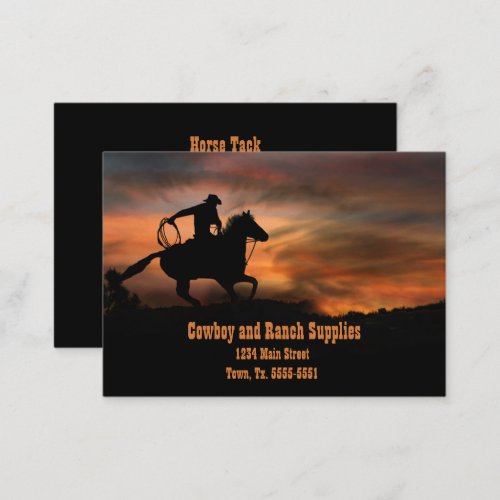 Cowboy Ranch Horse Tack Fencing Business Card
