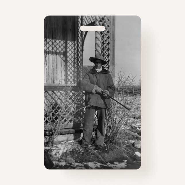 Cowboy Rancher or Canadian Outlaw of Old West Badge (Front)