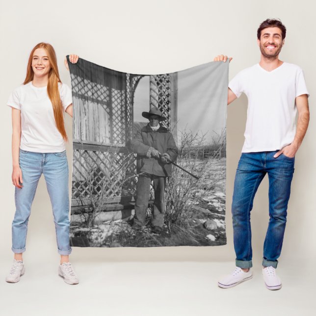 Cowboy Rancher or Canadian Outlaw of Old West Fleece Blanket (In Situ)