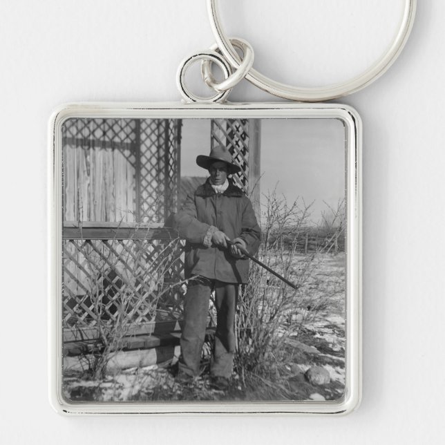 Cowboy Rancher or Canadian Outlaw of Old West Keychain (Front)
