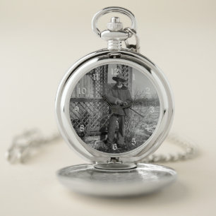 Cowboy Rancher or Canadian Outlaw of Old West Pocket Watch