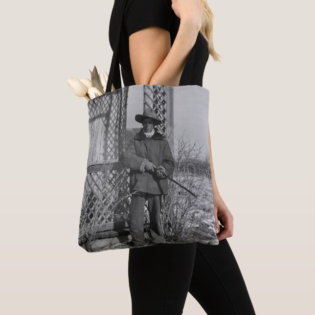 Cowboy Rancher or Canadian Outlaw of Old West Tote Bag (Close Up)