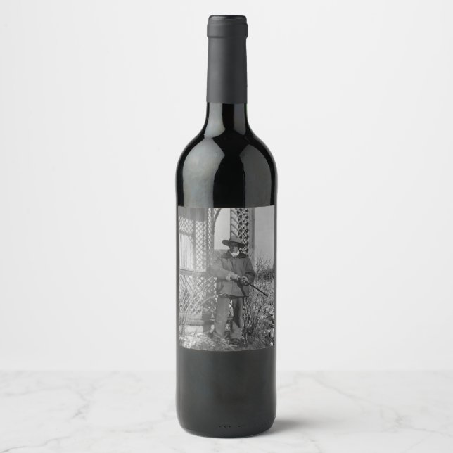 Cowboy Rancher or Canadian Outlaw of Old West Wine Label (Front)