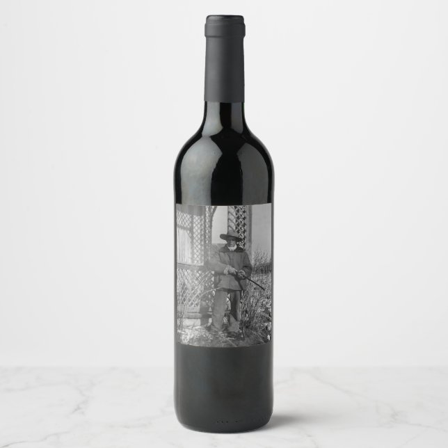 Cowboy Rancher or Canadian Outlaw of Old West Wine Label (Front)