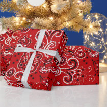 Cowboy Red Bandana Gift Wrapping Paper