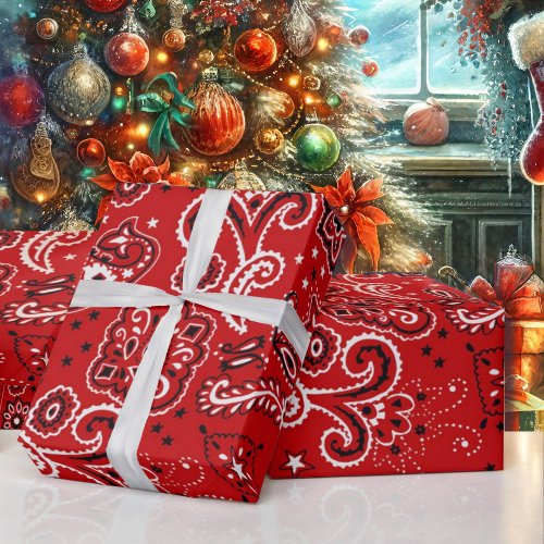 Cowboy Red Bandana Gift Wrapping Paper