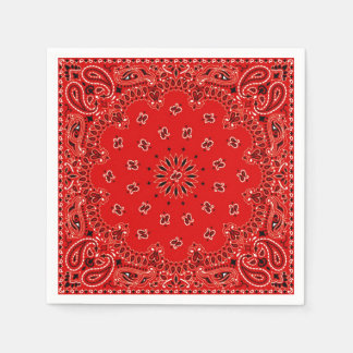 Cowboy Red Paisley Bandana Scarf BBQ Picnic Napkin
