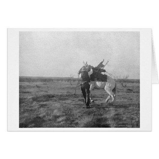 Cowboy "Red Saunders" Saddles a Bronco Cards (Front Horizontal)