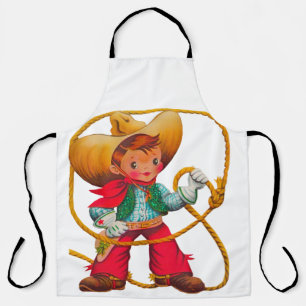 Cowboy Retro Boy Child Cute Western Apron