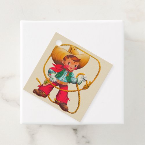 Cowboy Retro Boy Child Cute Western Favor Tags