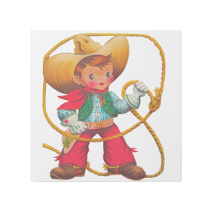 Cowboy Retro Boy Child Cute Western Gallery Wrap