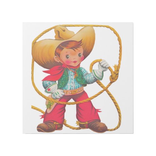 Cowboy Retro Boy Child Cute Western Gallery Wrap